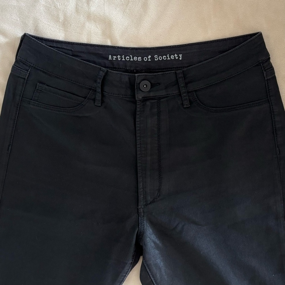 Articles of Society Black Coated High Rise Skinny Jeans Size 30 - Picture 4 of 12